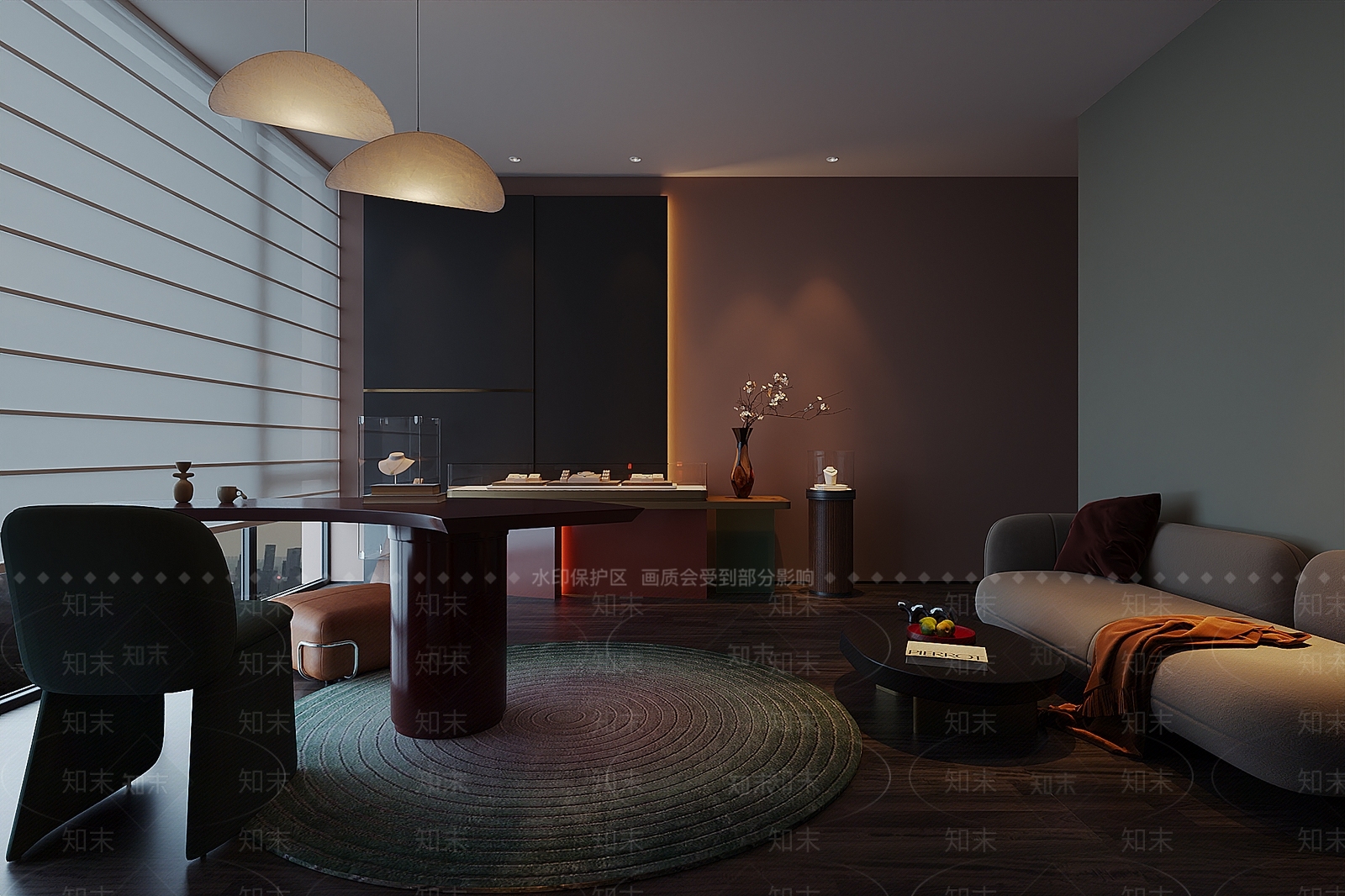 现代轻奢书房3D模型下载【ID:1207492462】
