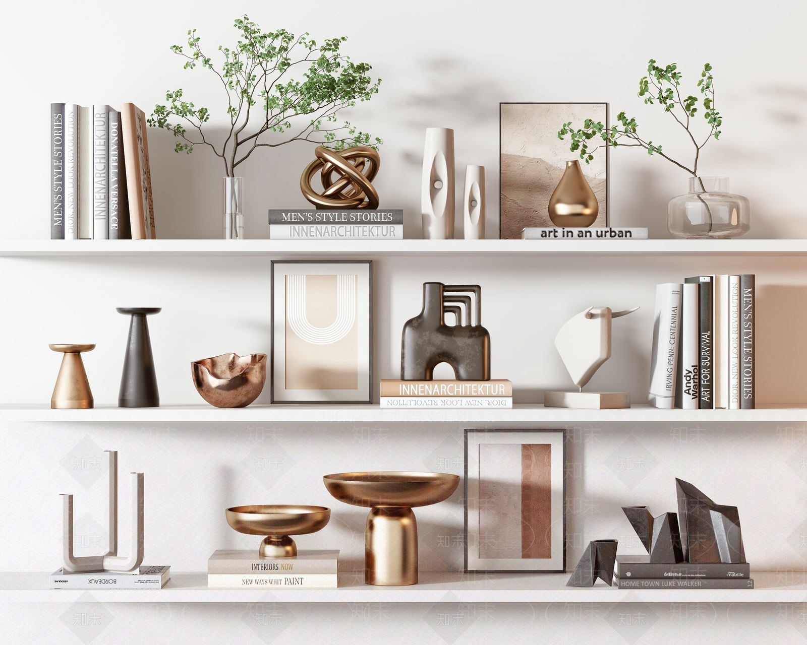 现代饰品摆件组合3D模型下载【ID:1207492496】