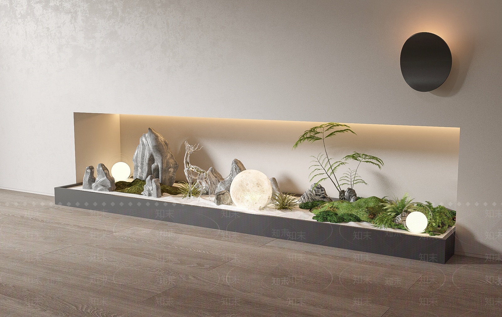 现代庭院小品3D模型下载【ID:1207495291】