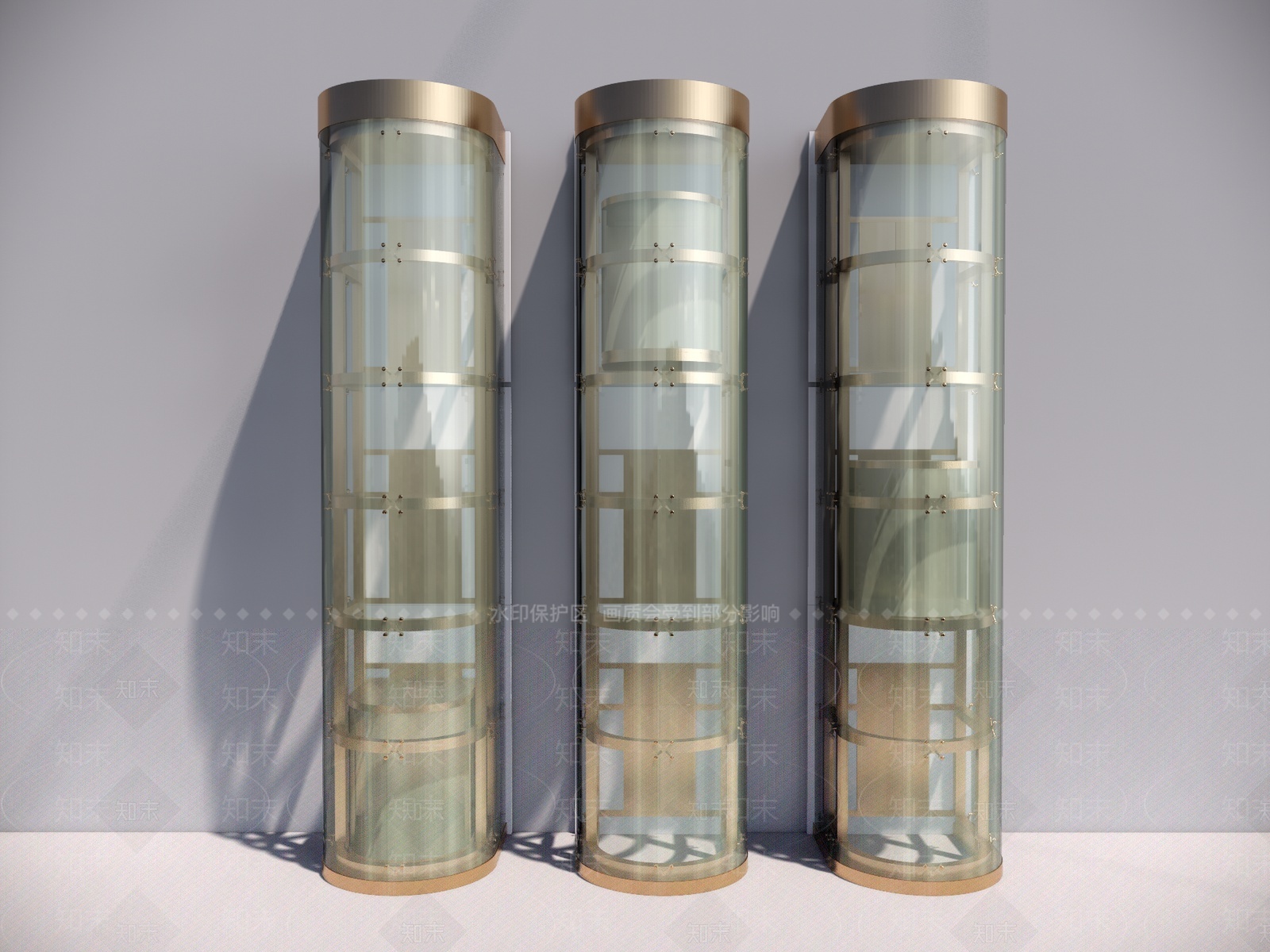 现代商场观光电梯升降电梯SU模型下载【ID:1207495312】