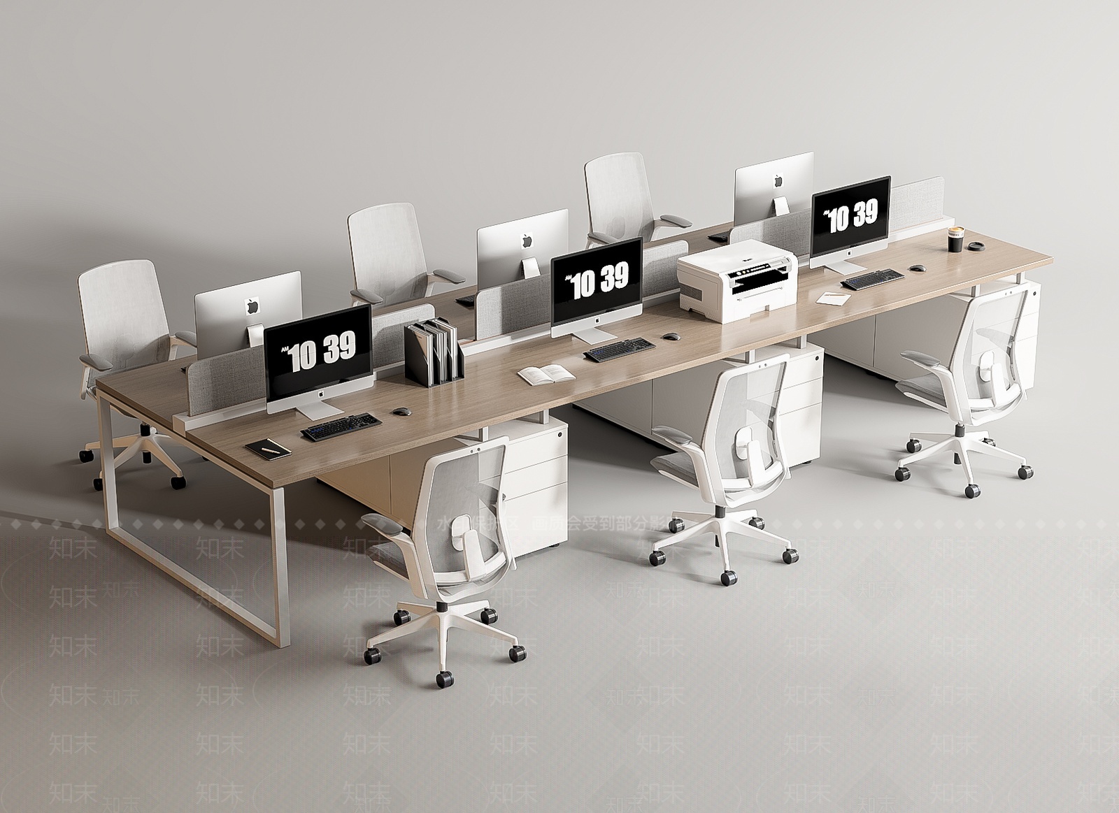 现代办公桌椅3D模型下载【ID:1207495438】