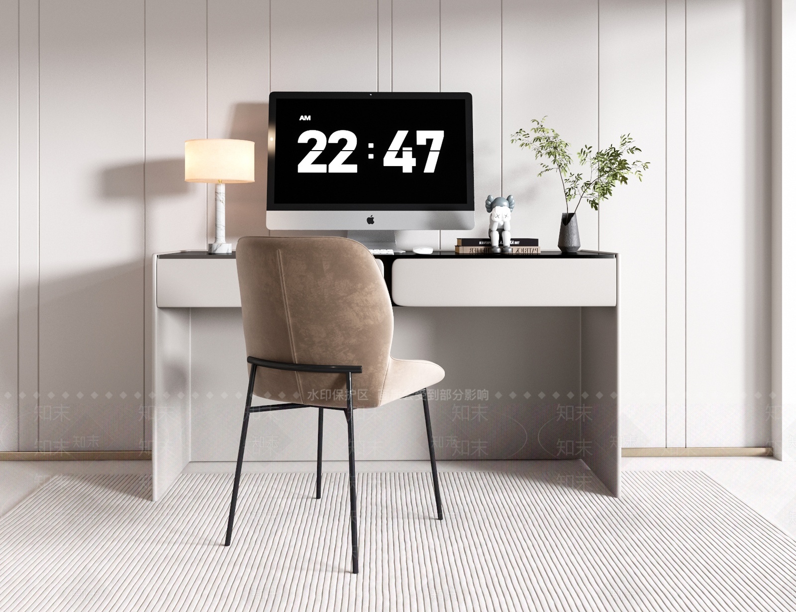 现代书桌椅组合3D模型下载【ID:1207495572】