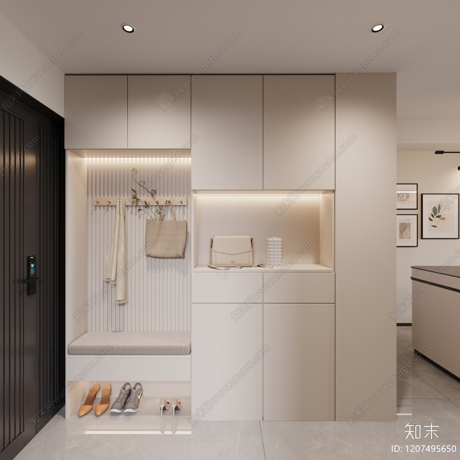 现代简约玄关3D模型下载【ID:1207495650】