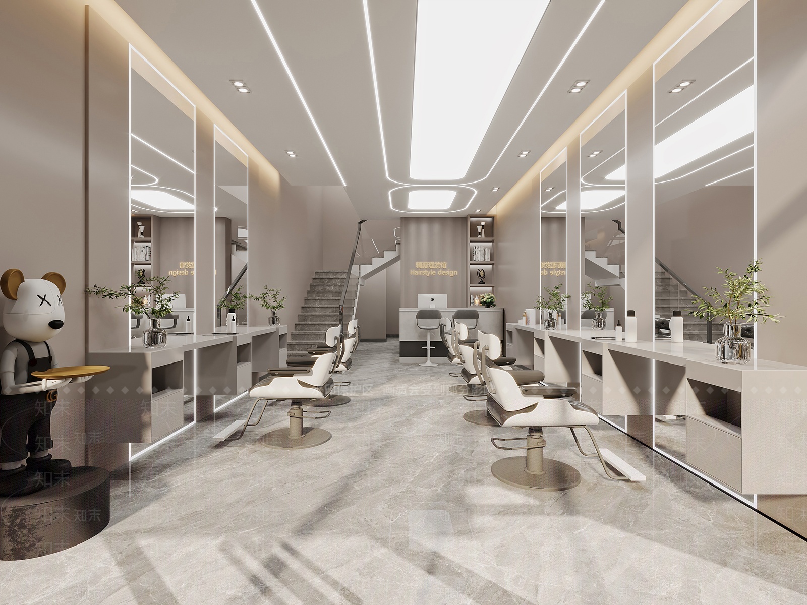 现代美发店3D模型下载【ID:1207495788】