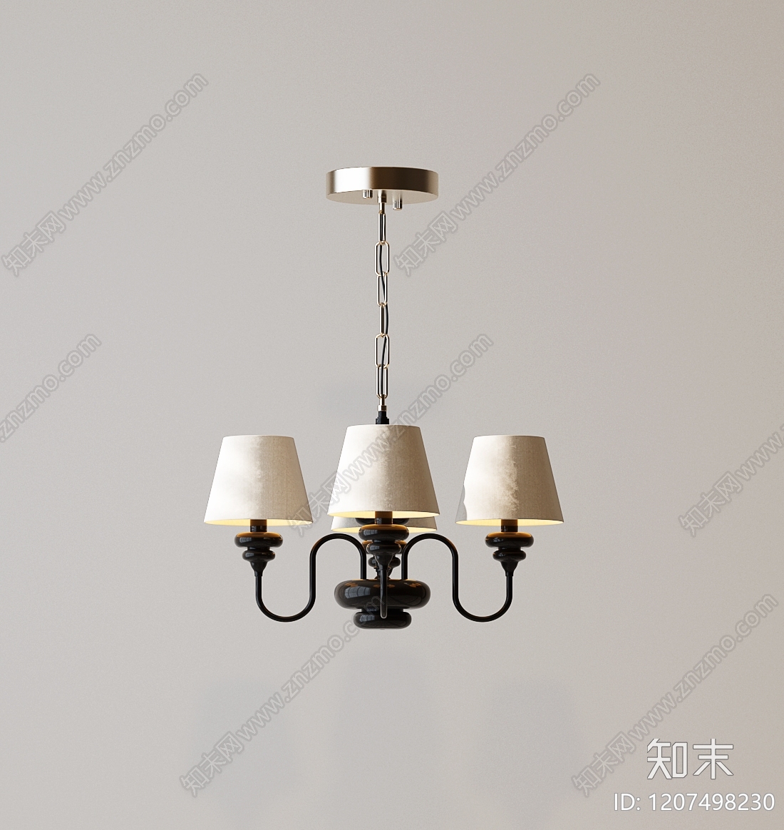 法式美式吊灯3D模型下载【ID:1207498230】