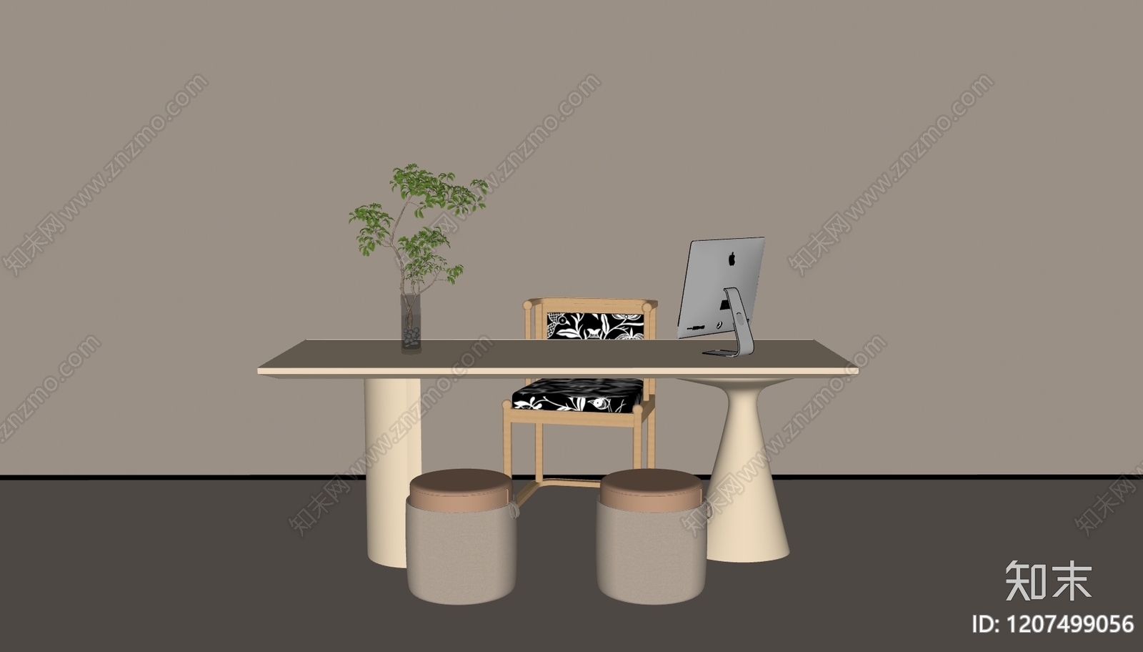 现代办公桌椅SU模型下载【ID:1207499056】