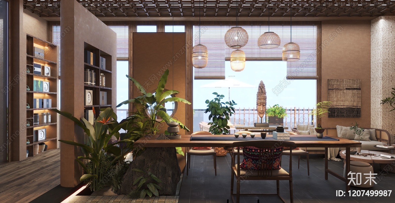 中式茶叶店3D模型下载【ID:1207499987】