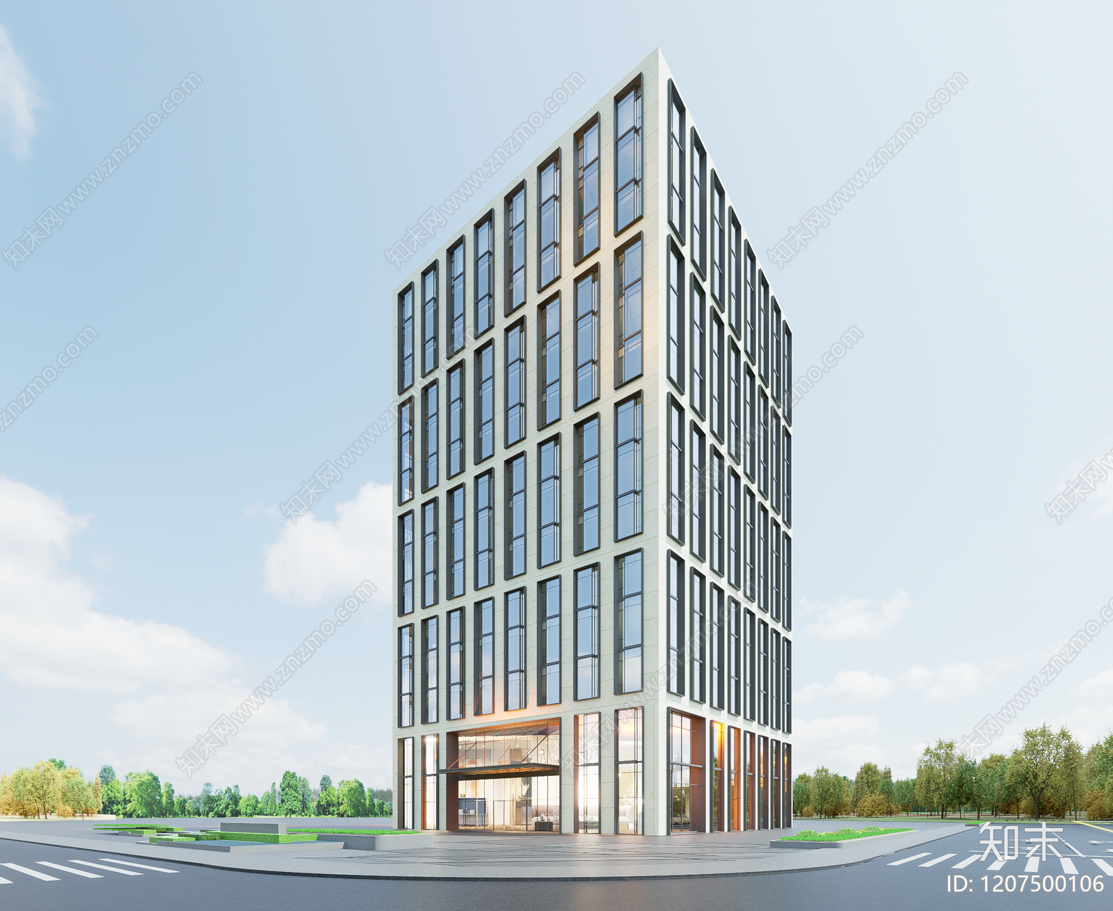 现代办公楼SU模型下载【ID:1207500106】