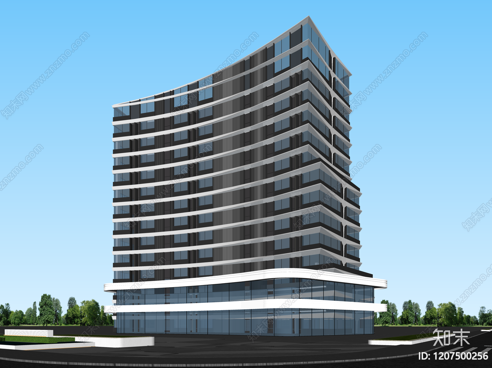 现代办公楼SU模型下载【ID:1207500256】