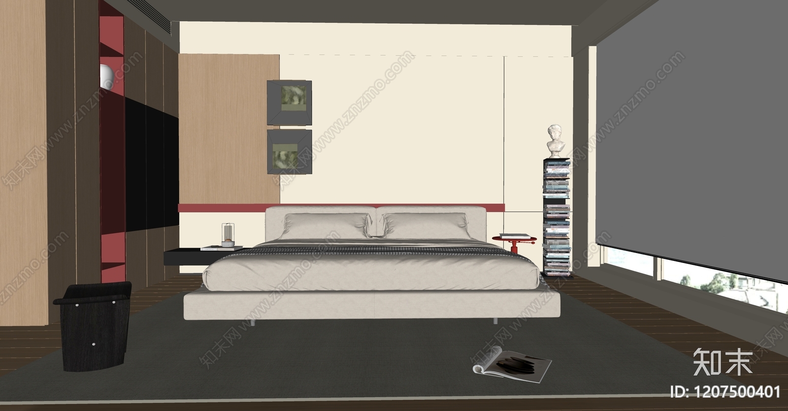 现代家居卧室SU模型下载【ID:1207500401】