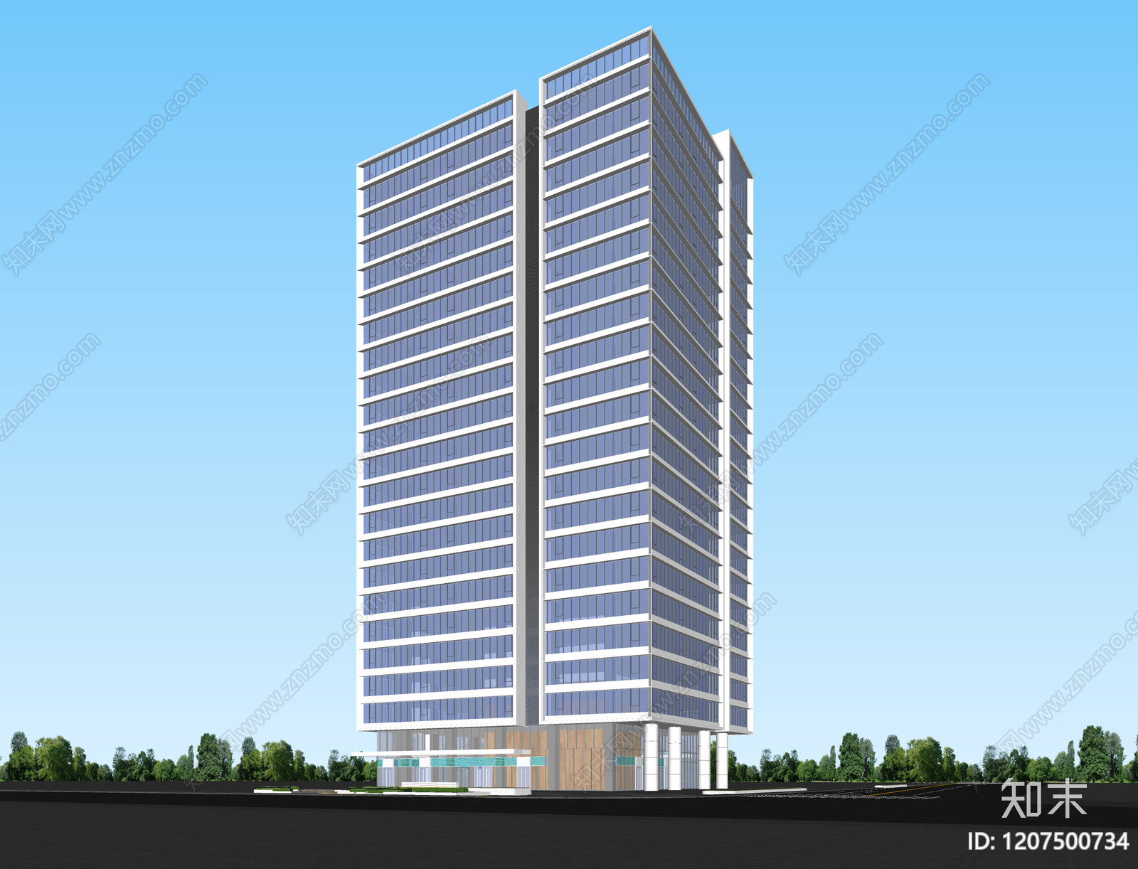 现代办公楼SU模型下载【ID:1207500734】