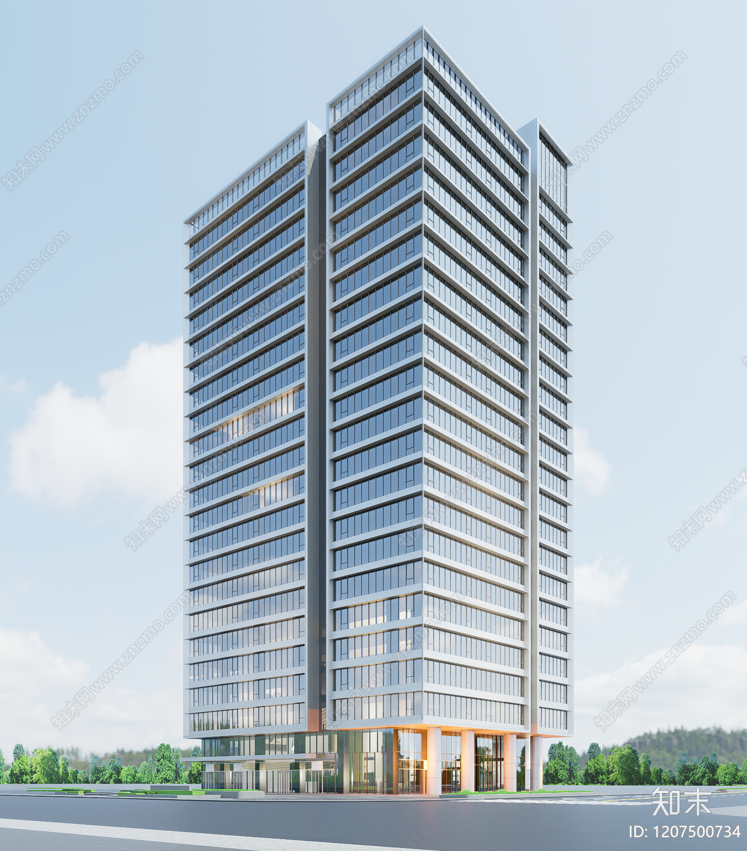 现代办公楼SU模型下载【ID:1207500734】