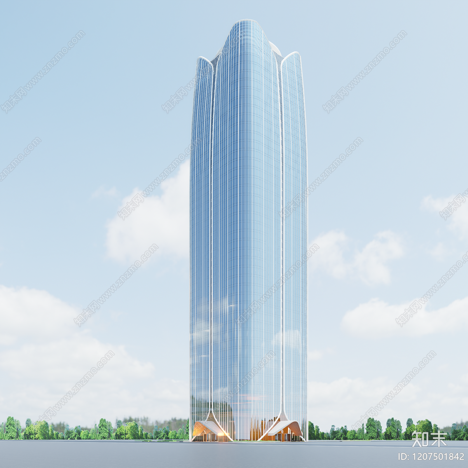 现代酒店建筑SU模型下载【ID:1207501842】