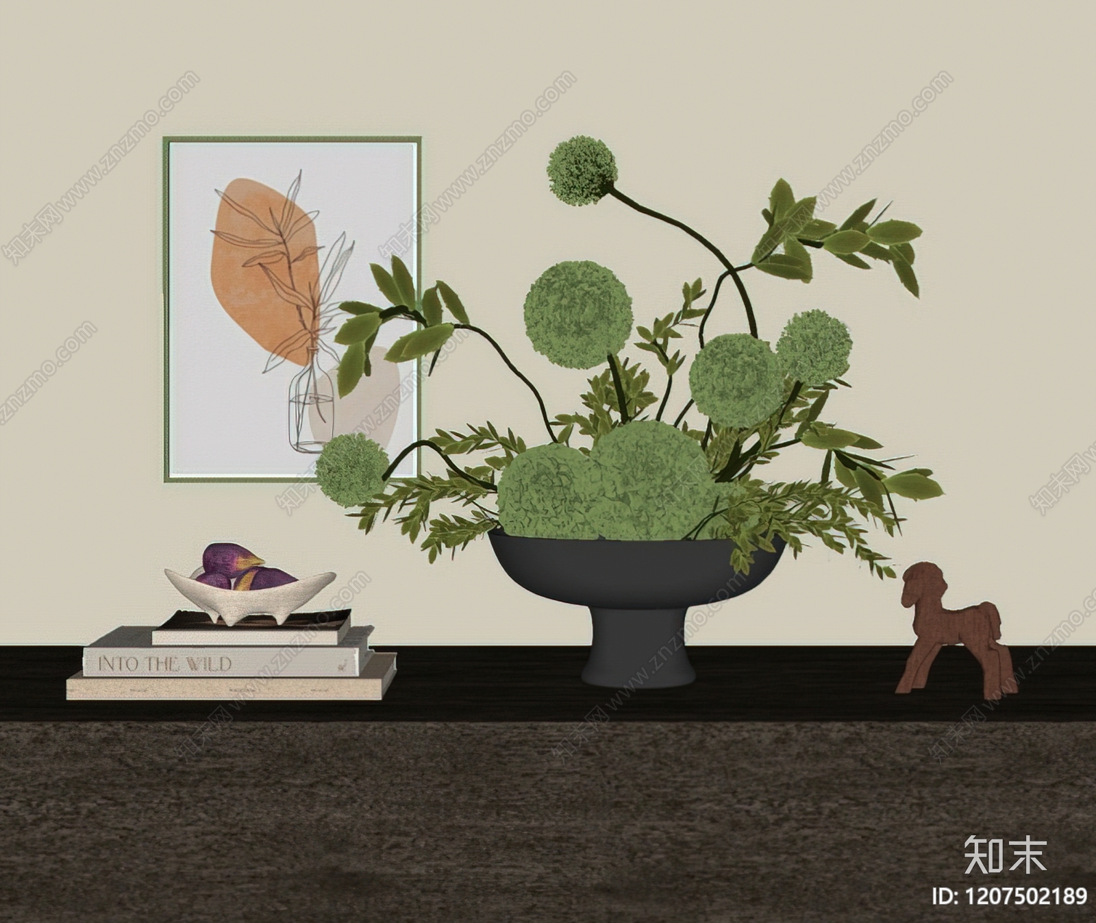 现代中古花艺SU模型下载【ID:1207502189】