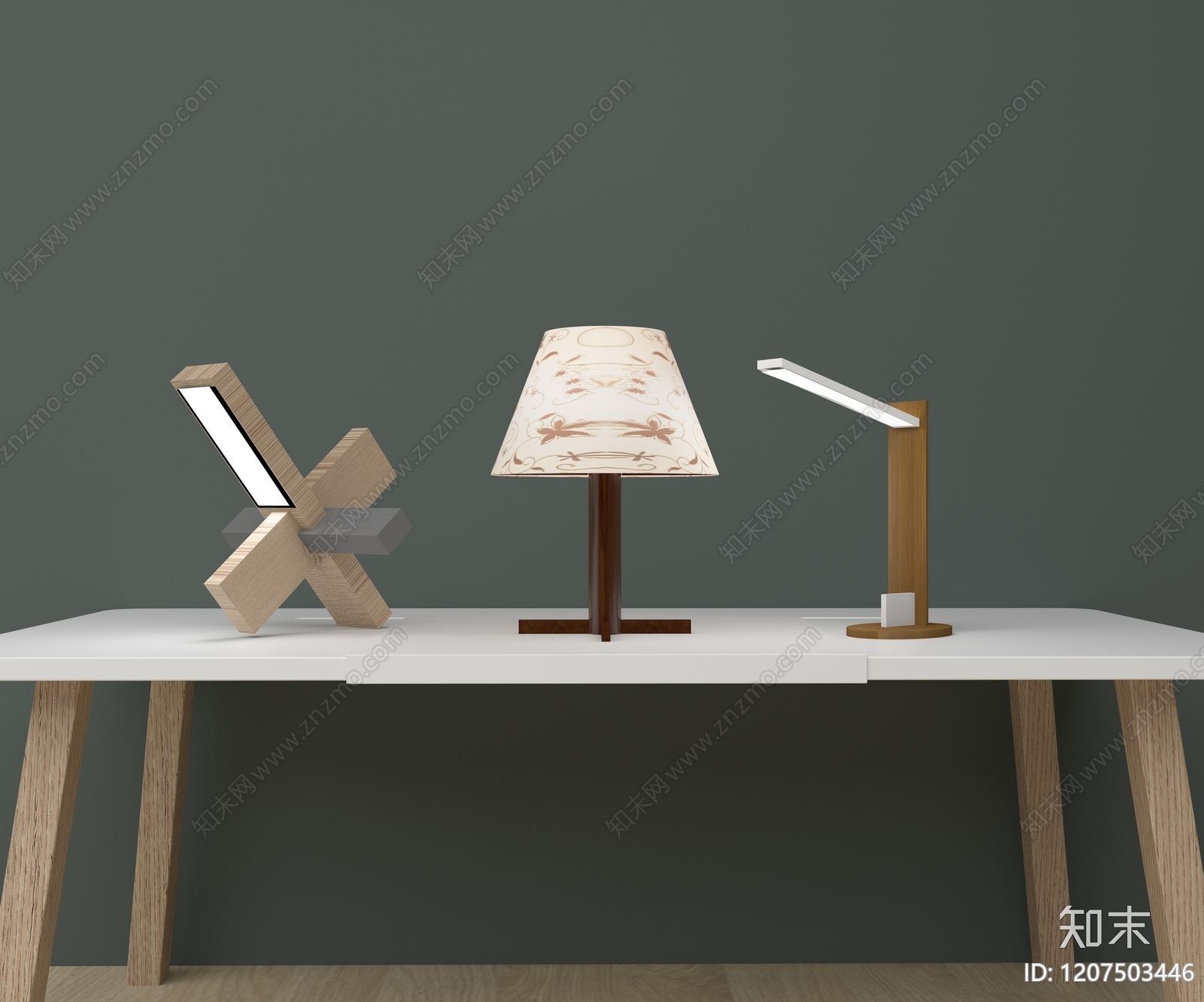 新中式中式台灯3D模型下载【ID:1207503446】