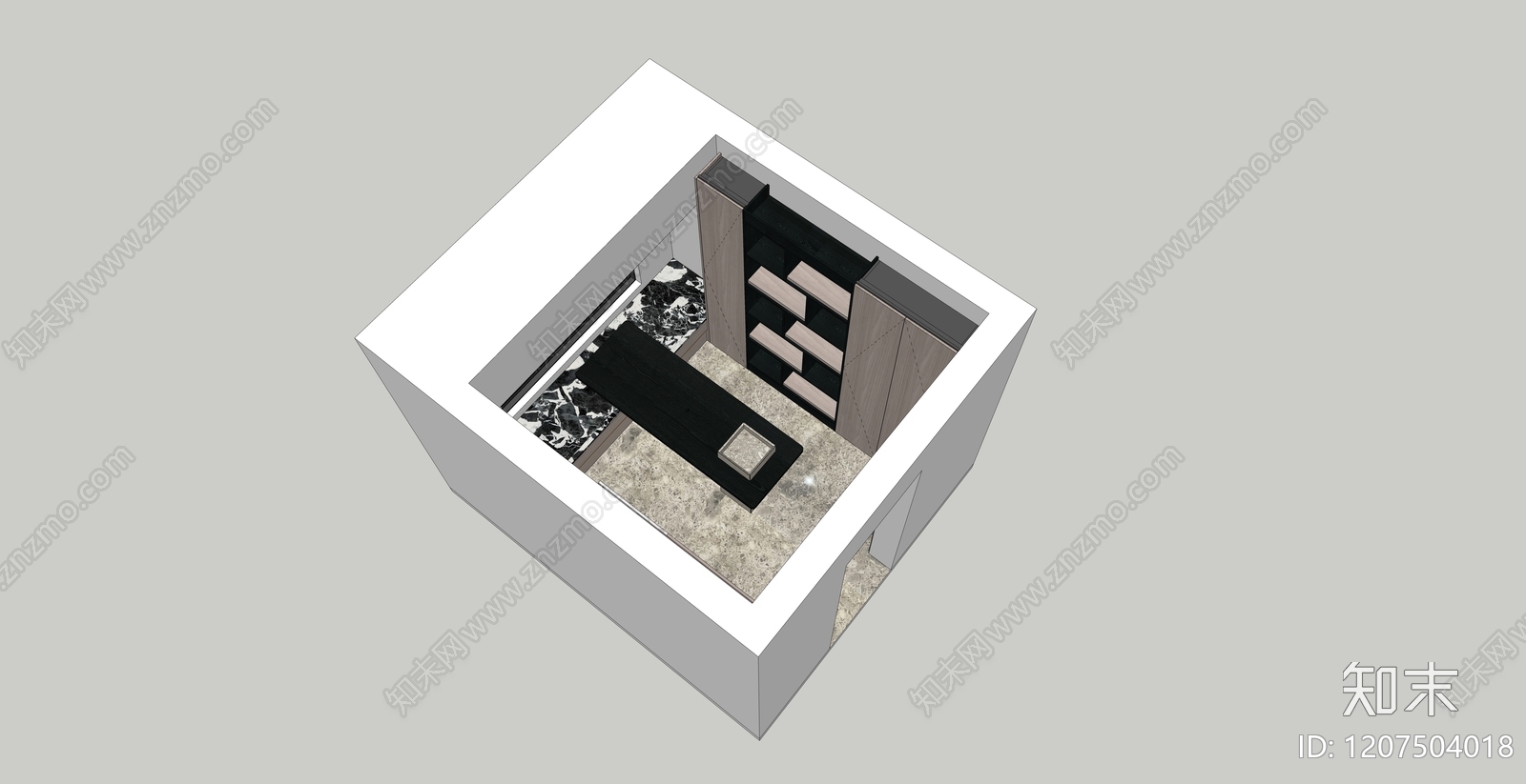 现代书房SU模型下载【ID:1207504018】