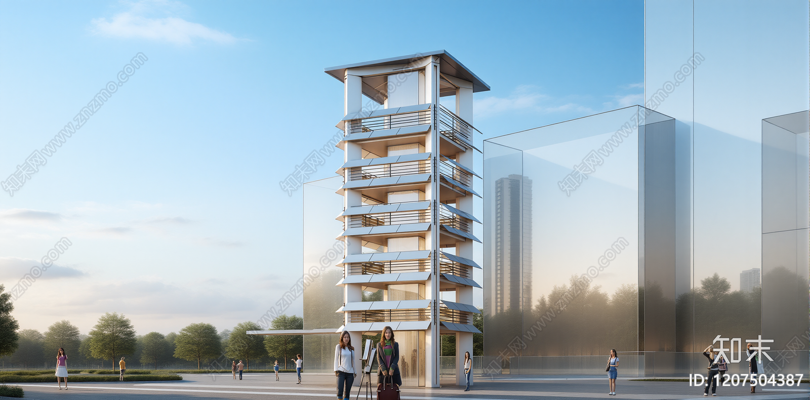 新中式古建筑SU模型下载【ID:1207504387】