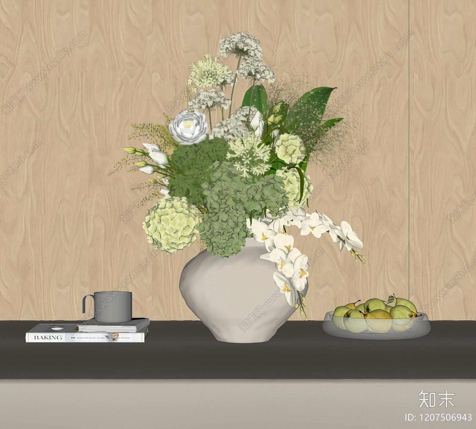 法式侘寂花艺SU模型下载【ID:1207506943】
