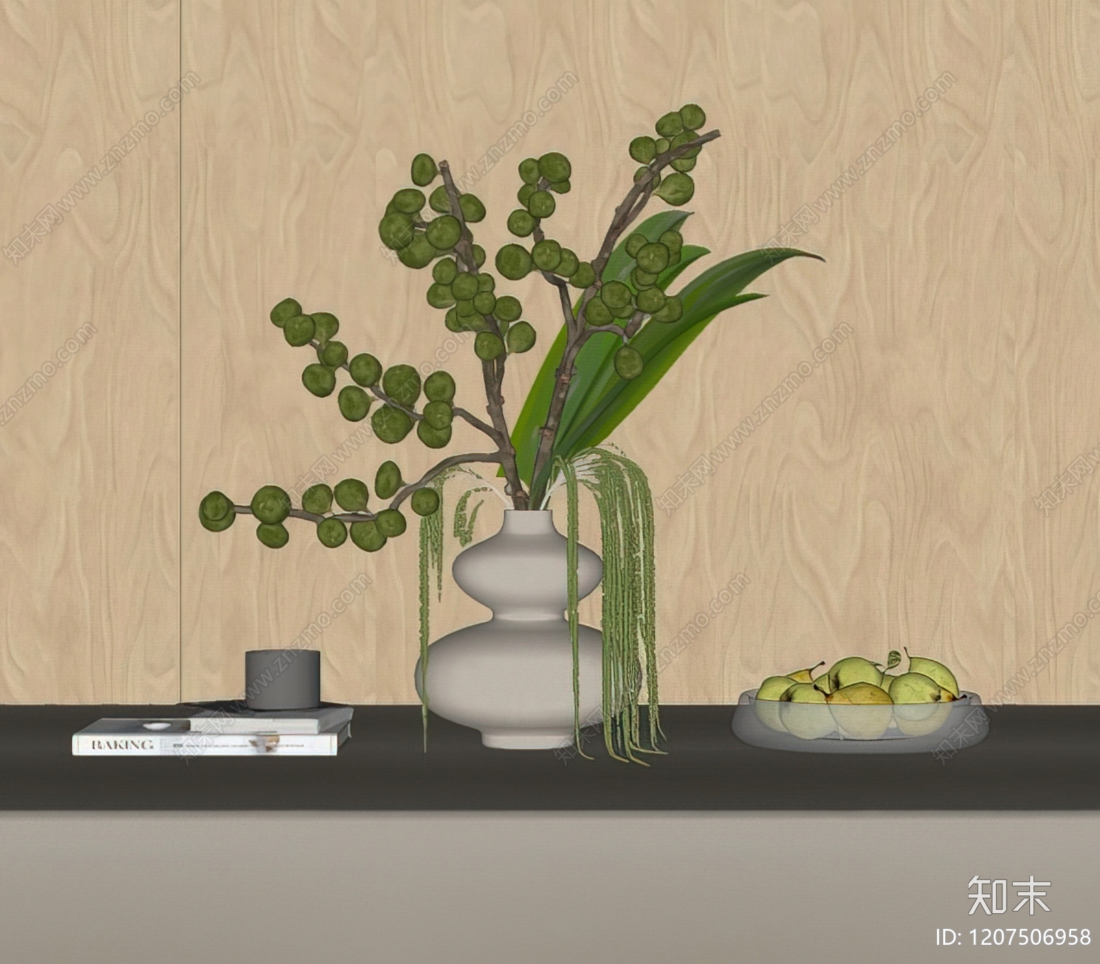 现代侘寂花艺SU模型下载【ID:1207506958】