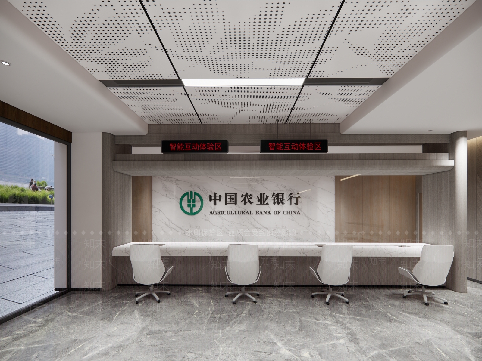 现代银行办事大厅SU模型下载【ID:1207510854】