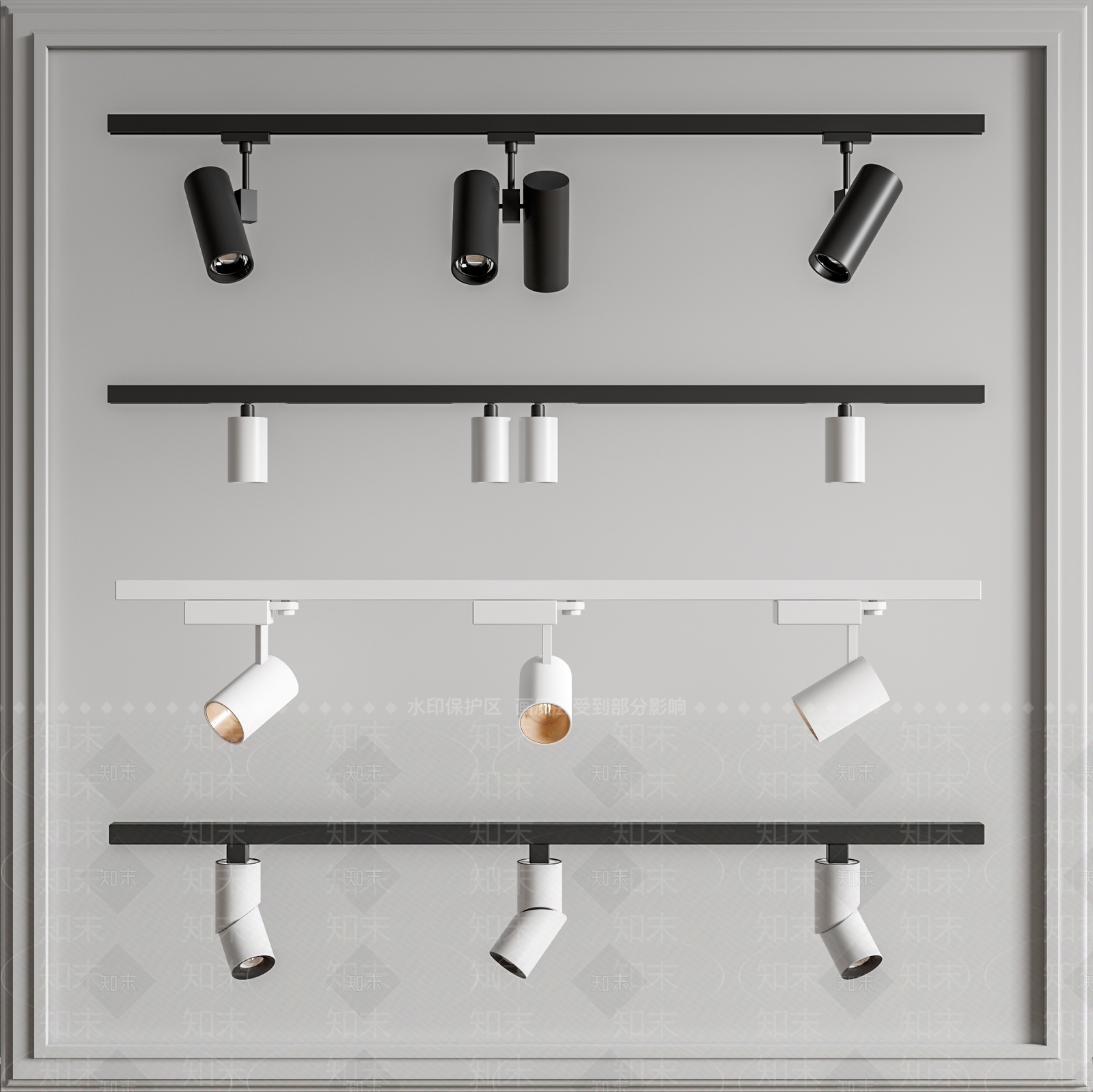 现代轨道射灯SU模型下载【ID:1207510845】