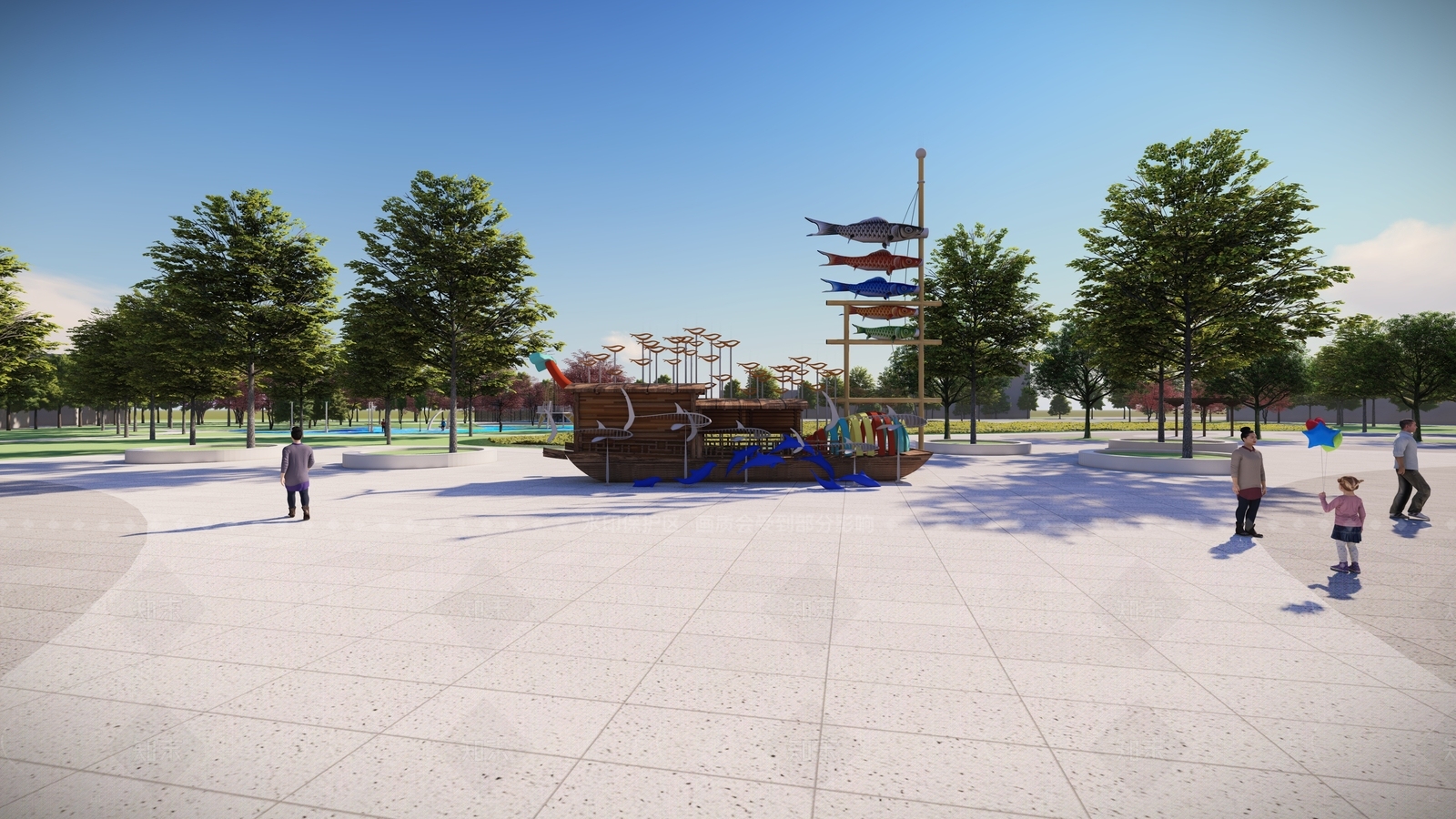 现代景观公园SU模型下载【ID:1207561234】