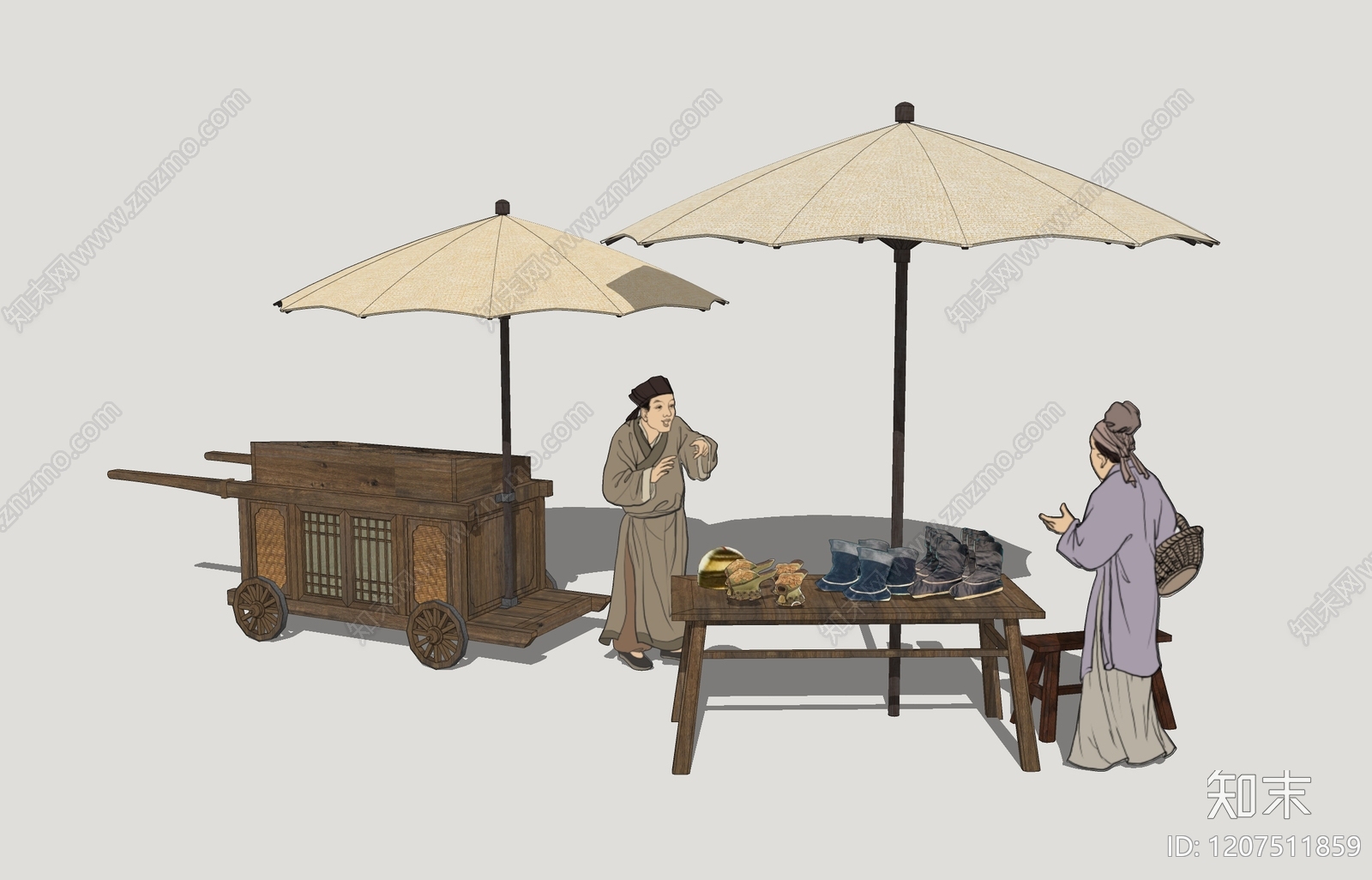 摊位SU模型下载【ID:1207511859】