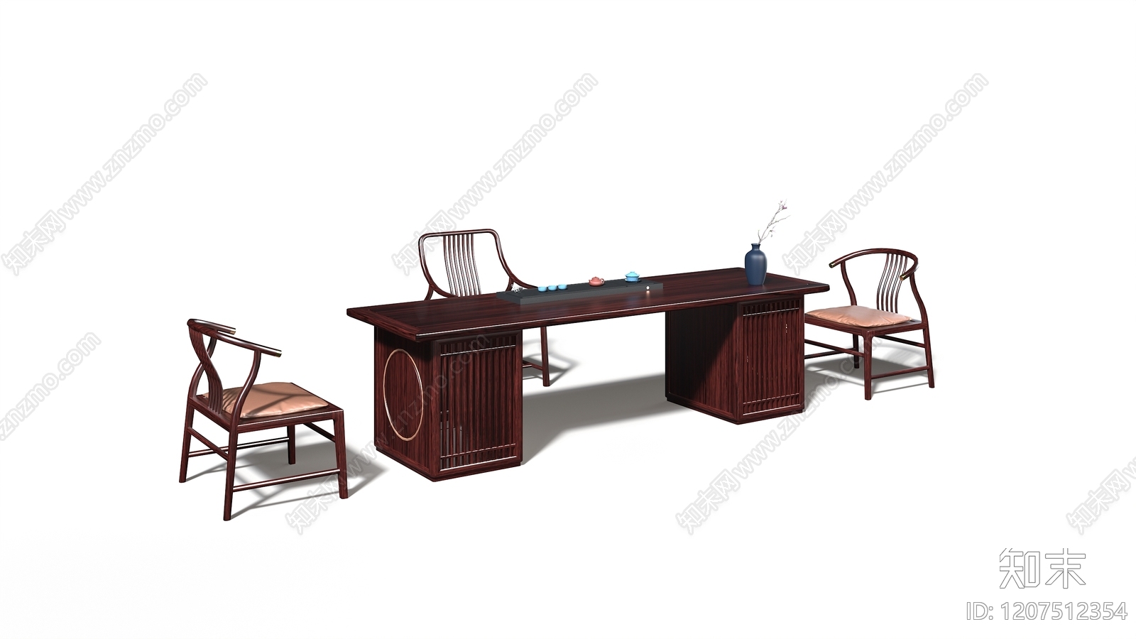 新中式中式茶桌椅3D模型下载【ID:1207512354】