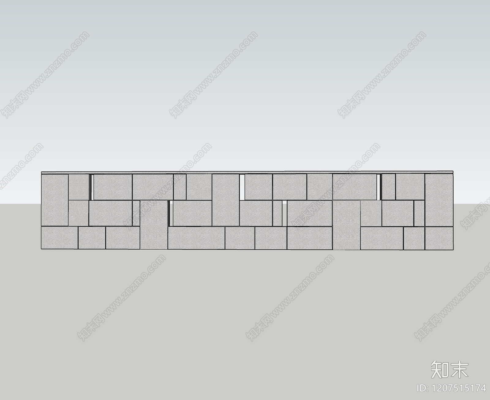 现代景墙SU模型下载【ID:1207515174】