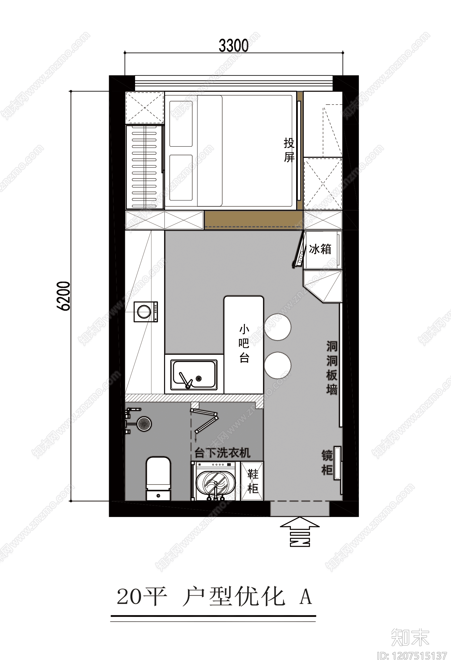 公寓cad施工图下载【ID:1207515137】