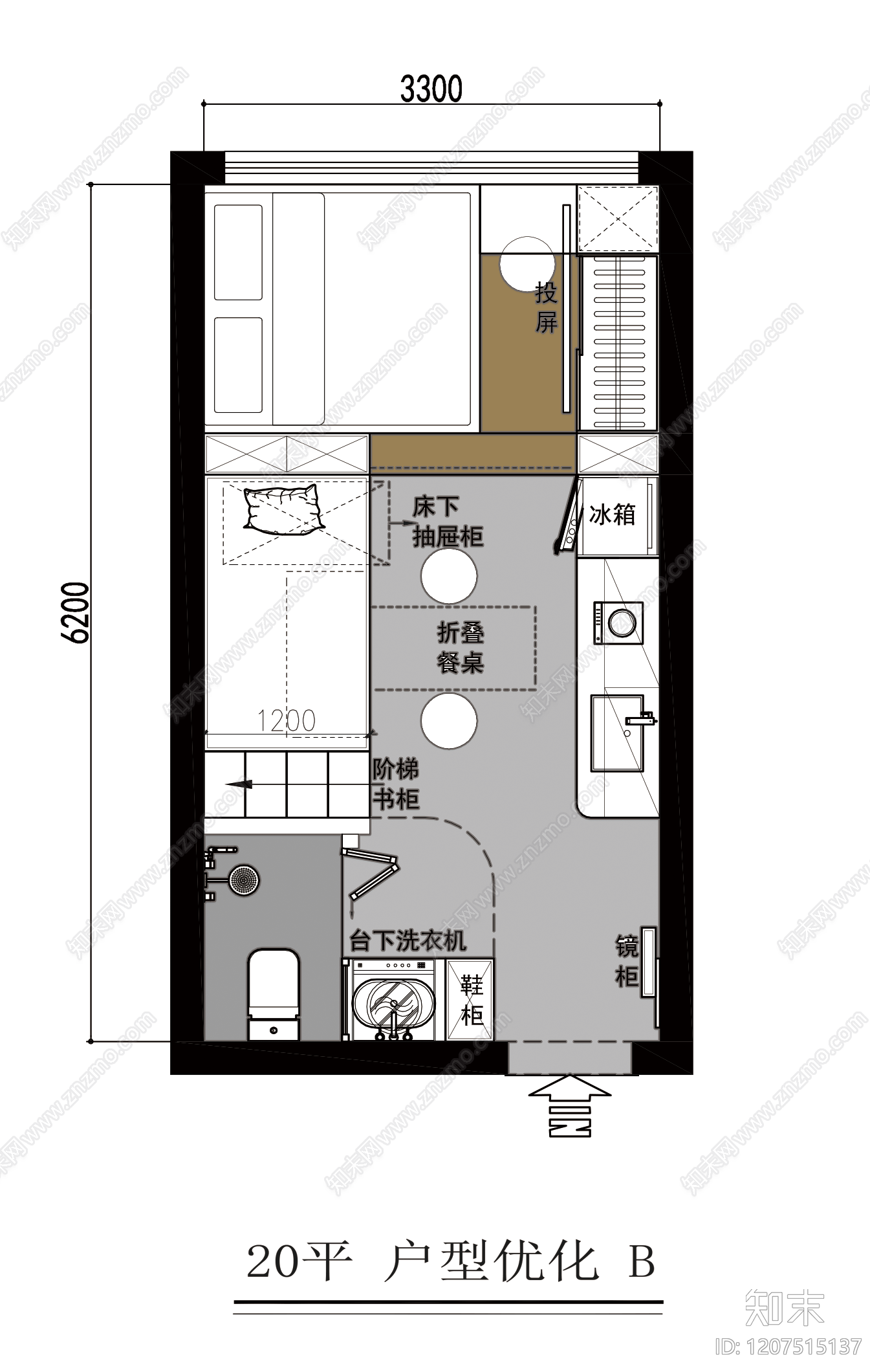 公寓cad施工图下载【ID:1207515137】