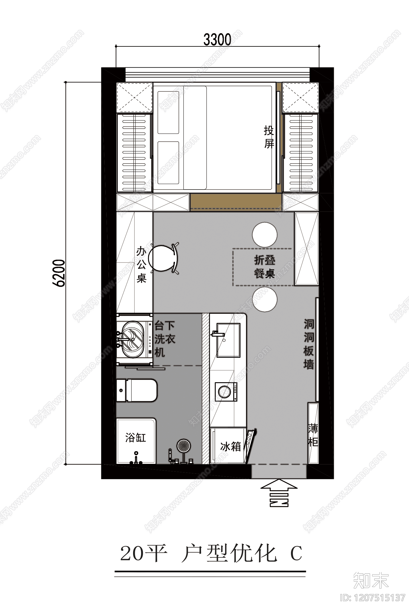 公寓cad施工图下载【ID:1207515137】