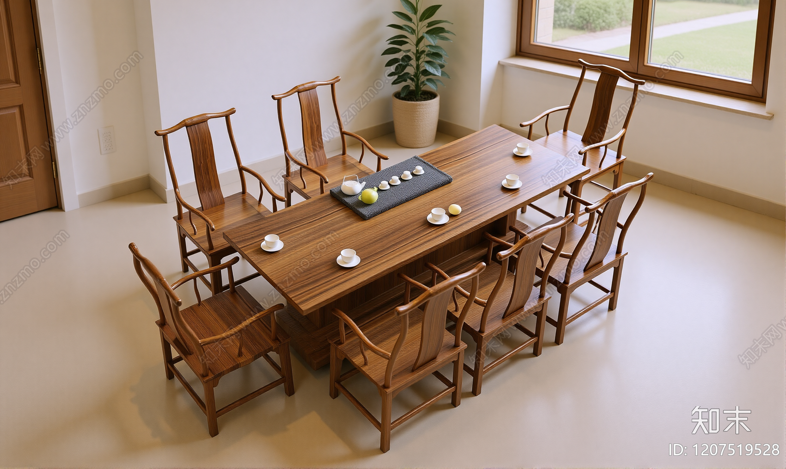 新中式中式茶室SU模型下载【ID:1207519528】