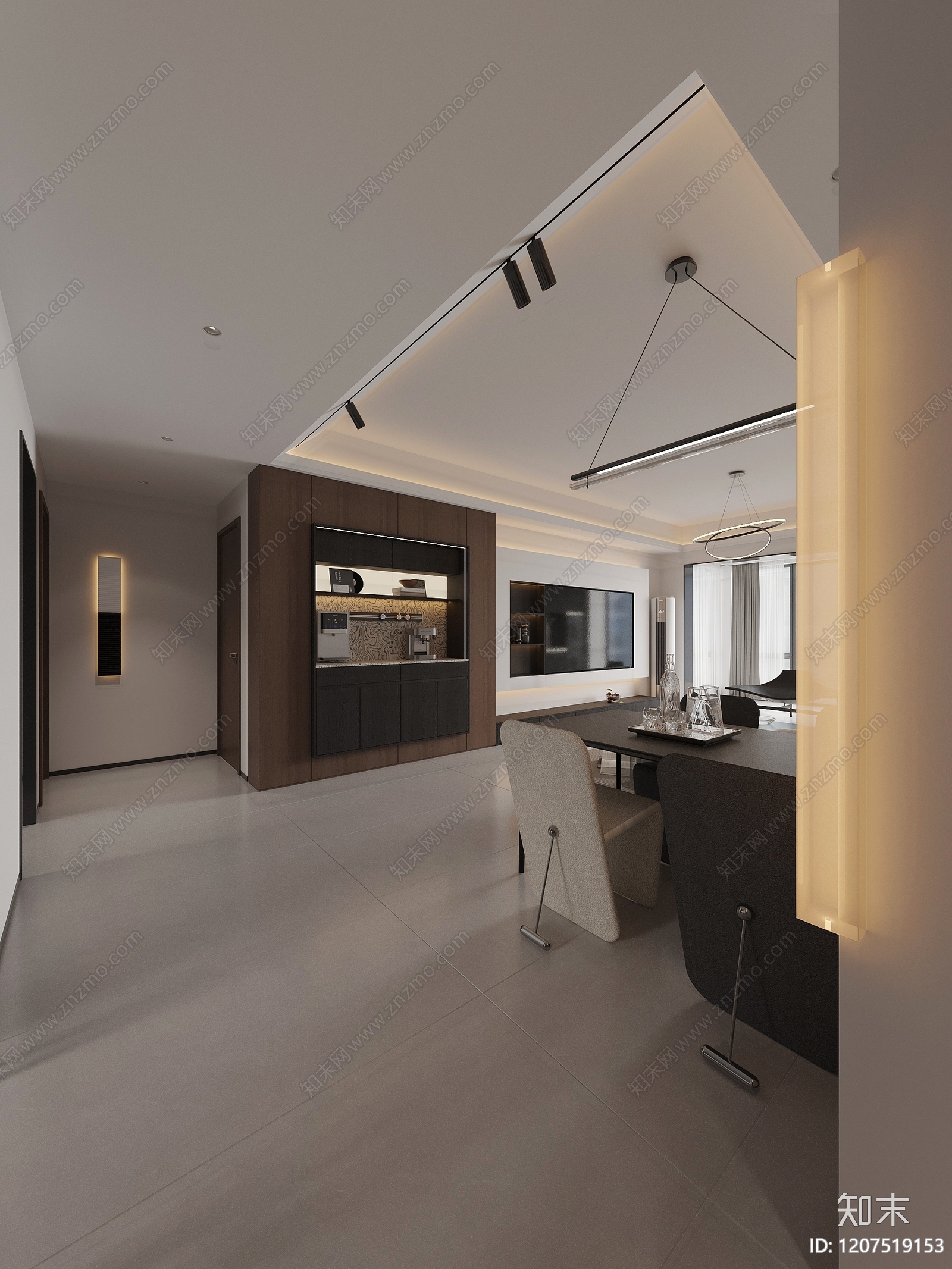 现代意式家居客厅3D模型下载【ID:1207519153】