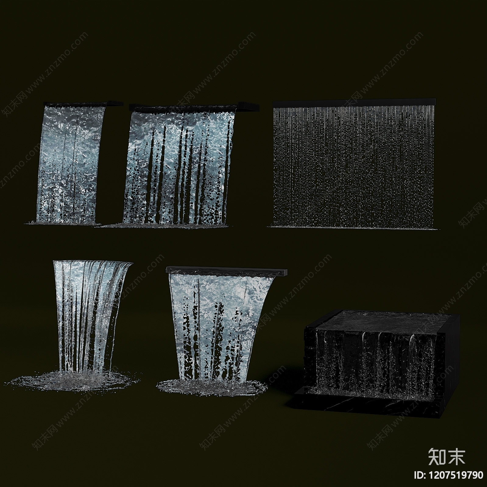 现代喷泉3D模型下载【ID:1207519790】