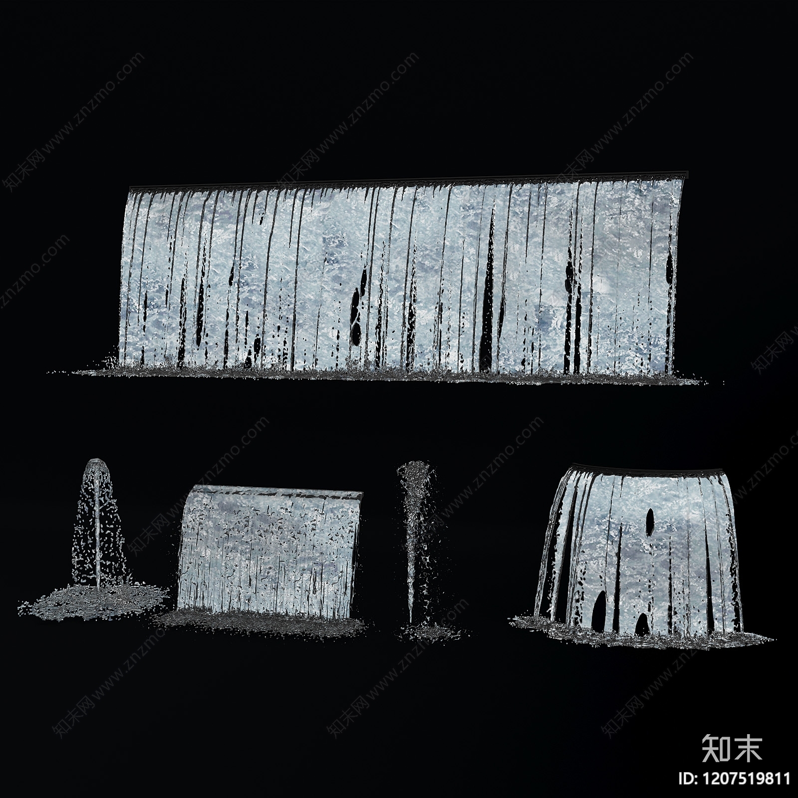 现代喷泉3D模型下载【ID:1207519811】