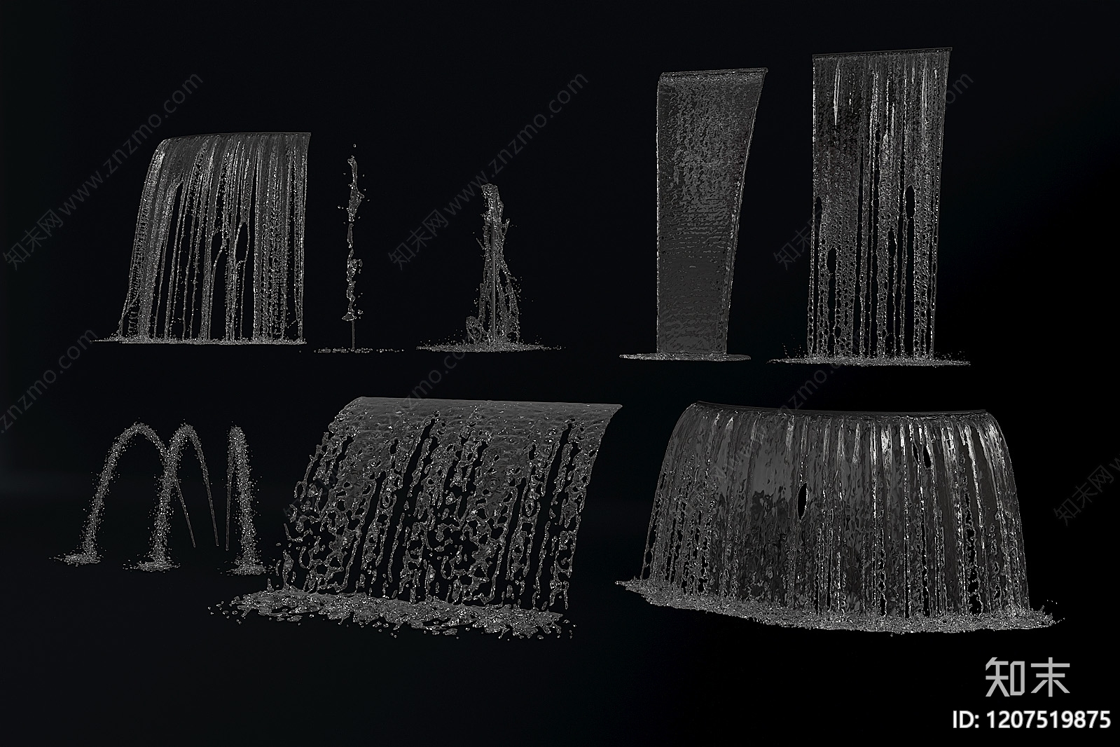 现代喷泉3D模型下载【ID:1207519875】