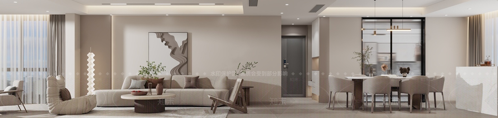 现代简约客餐厅SU模型下载【ID:1207520187】