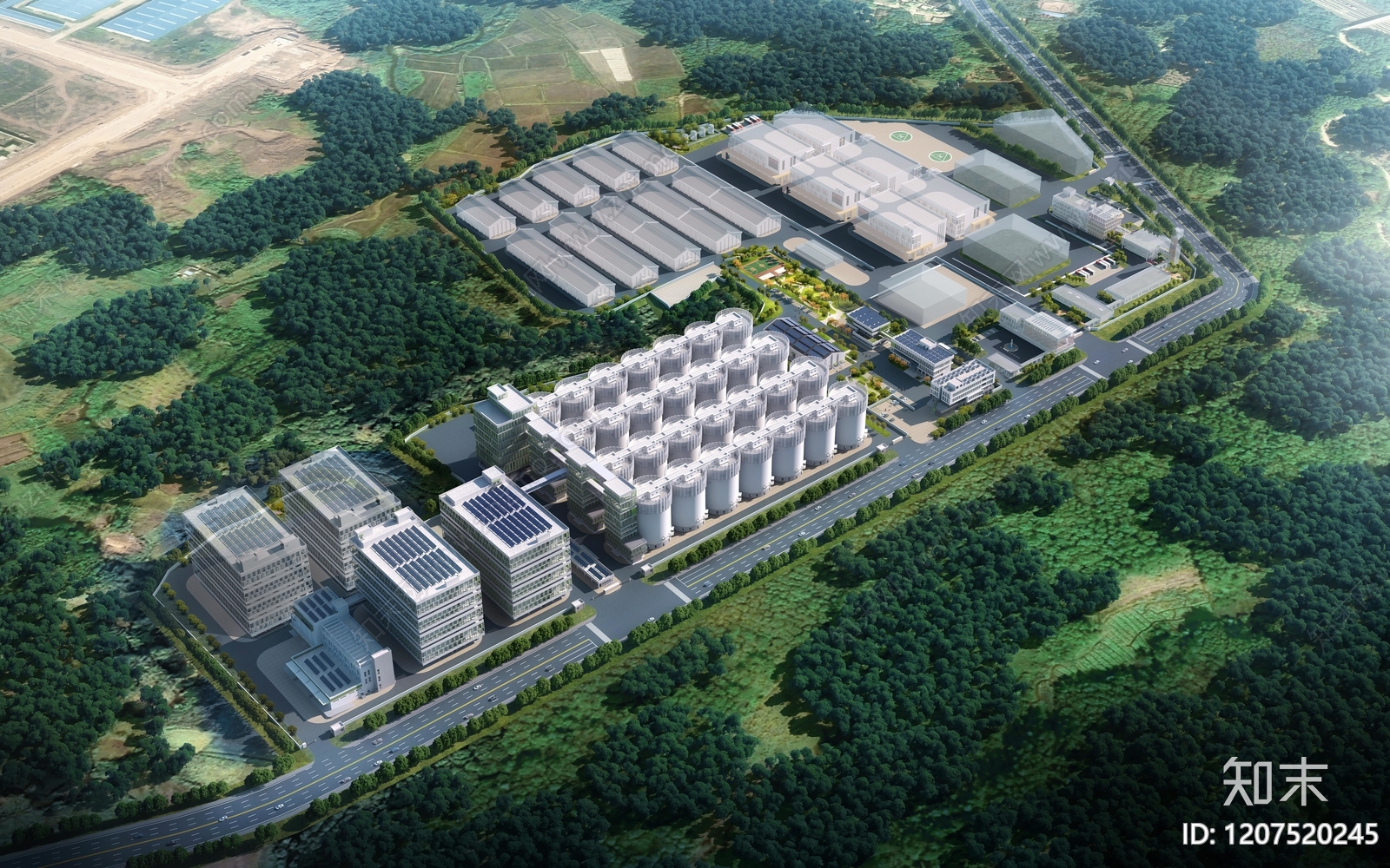 现代仓储建筑SU模型下载【ID:1207520245】