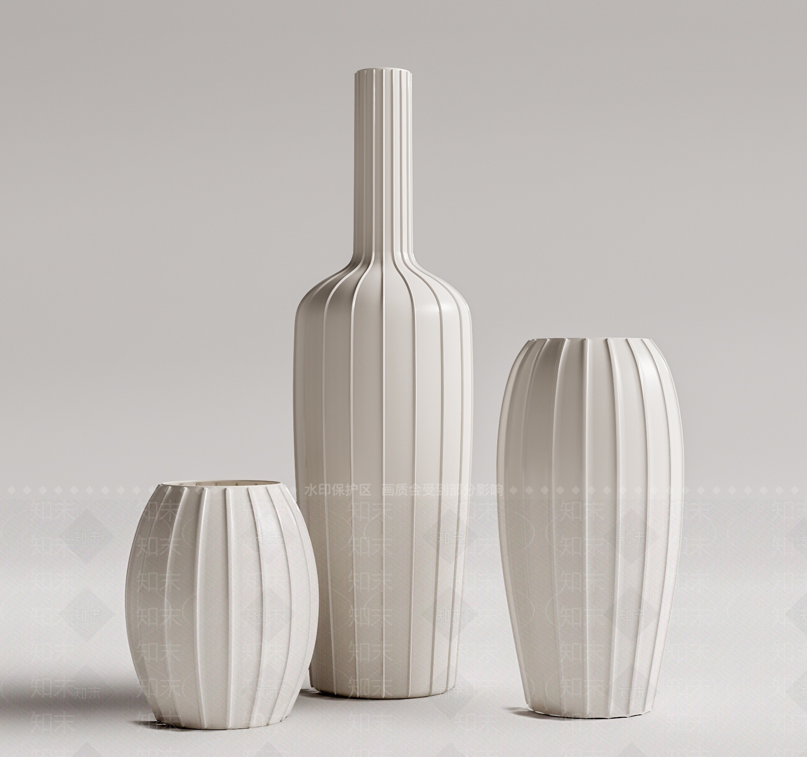 现代陶瓷花瓶摆件SU模型下载【ID:1207520602】