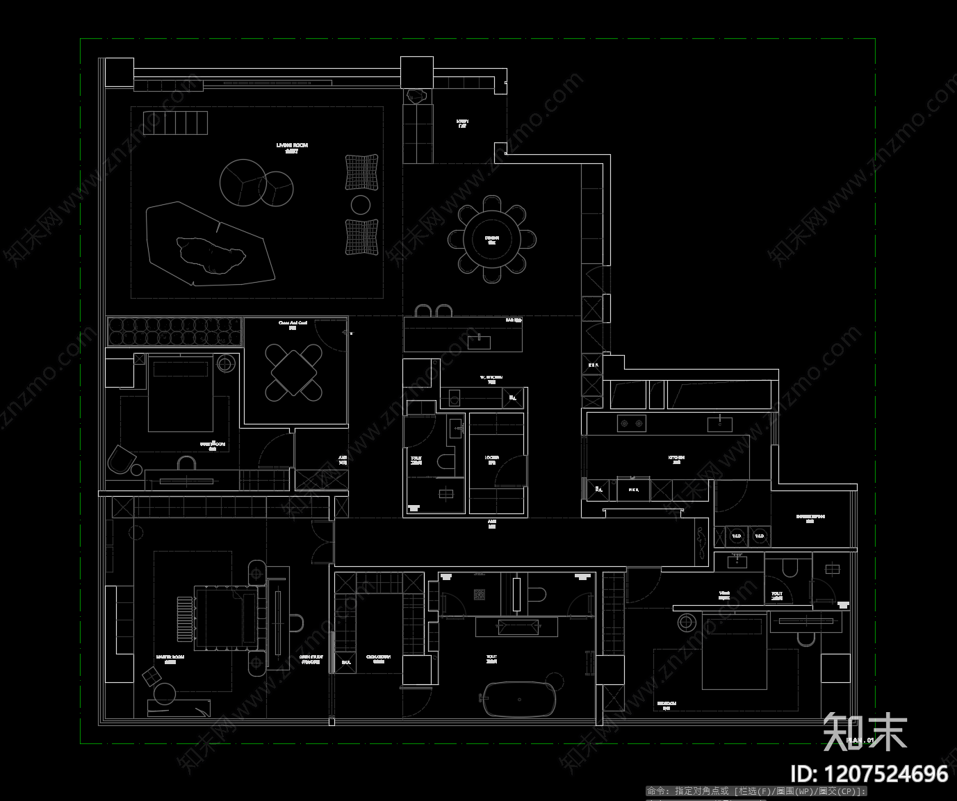 大平层cad施工图下载【ID:1207524696】