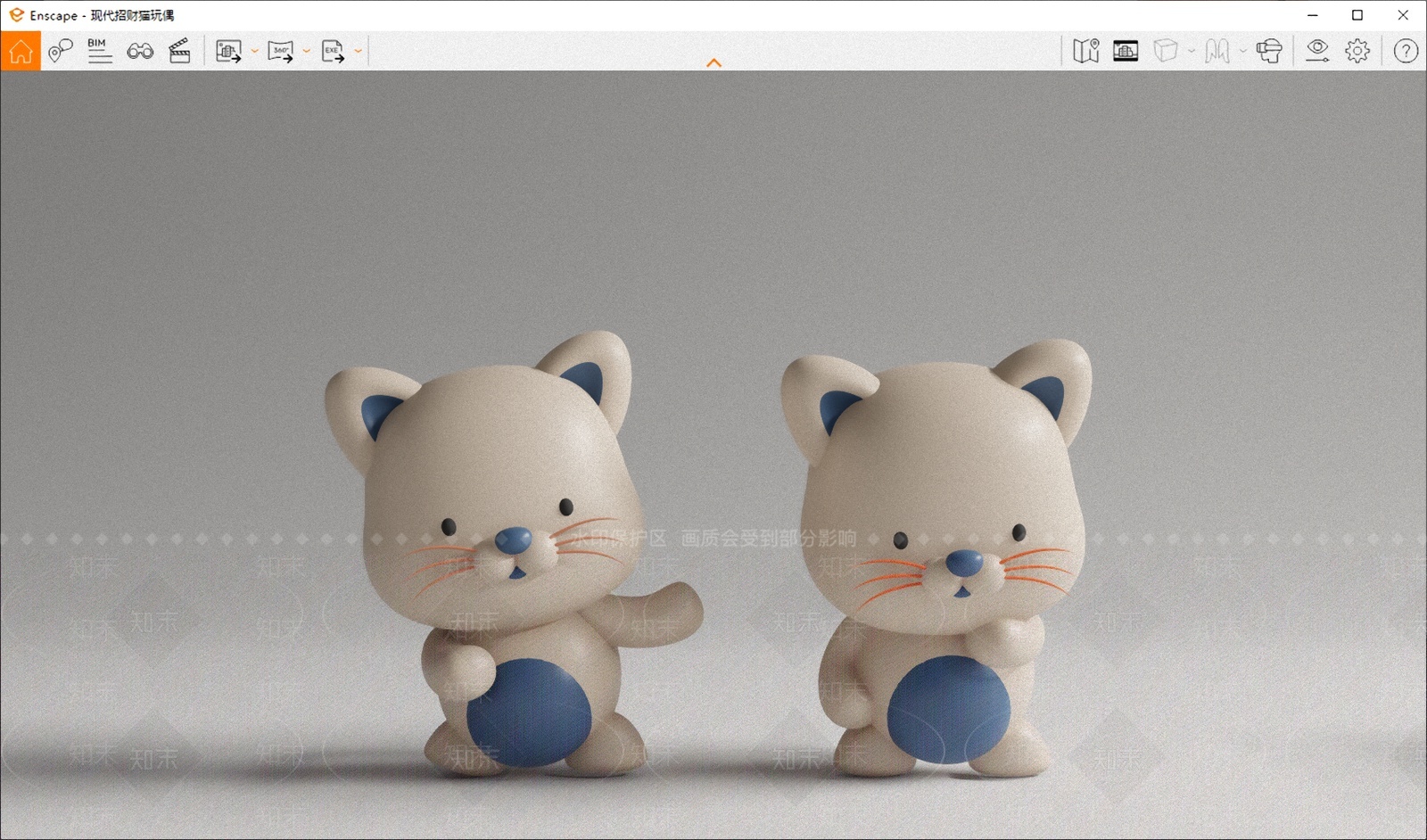 现代招财猫公仔SU模型下载【ID:1207520919】