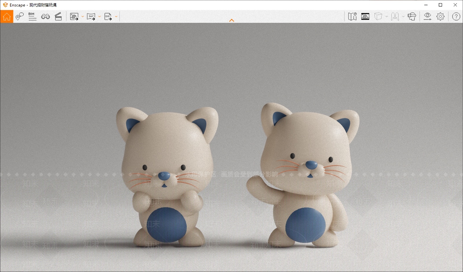 现代招财猫公仔SU模型下载【ID:1207520919】