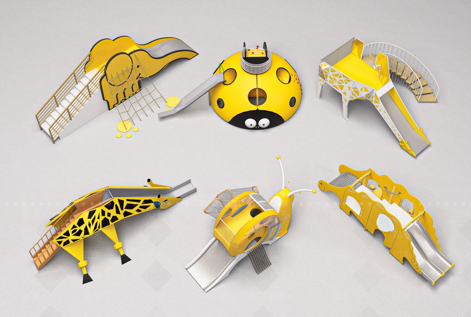 儿童滑梯SU模型下载【ID:1207521839】