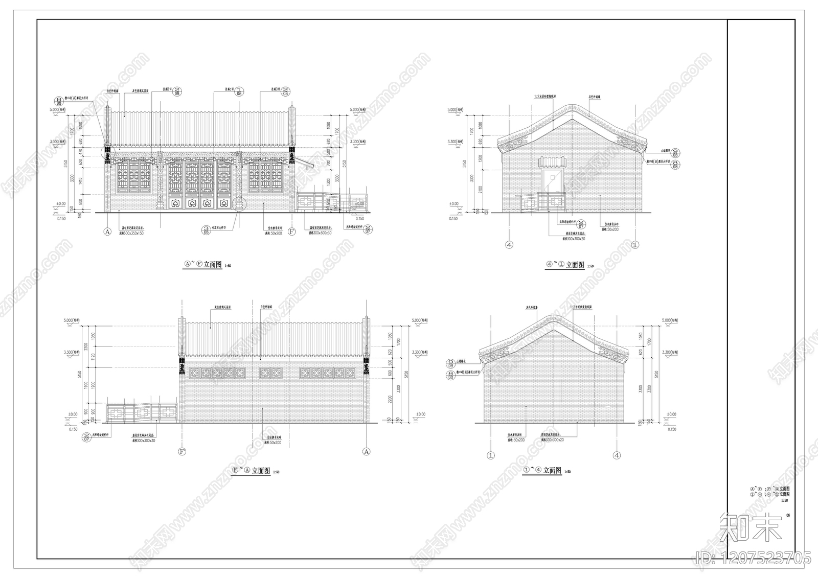 中式公厕施工图下载【ID:1207523705】