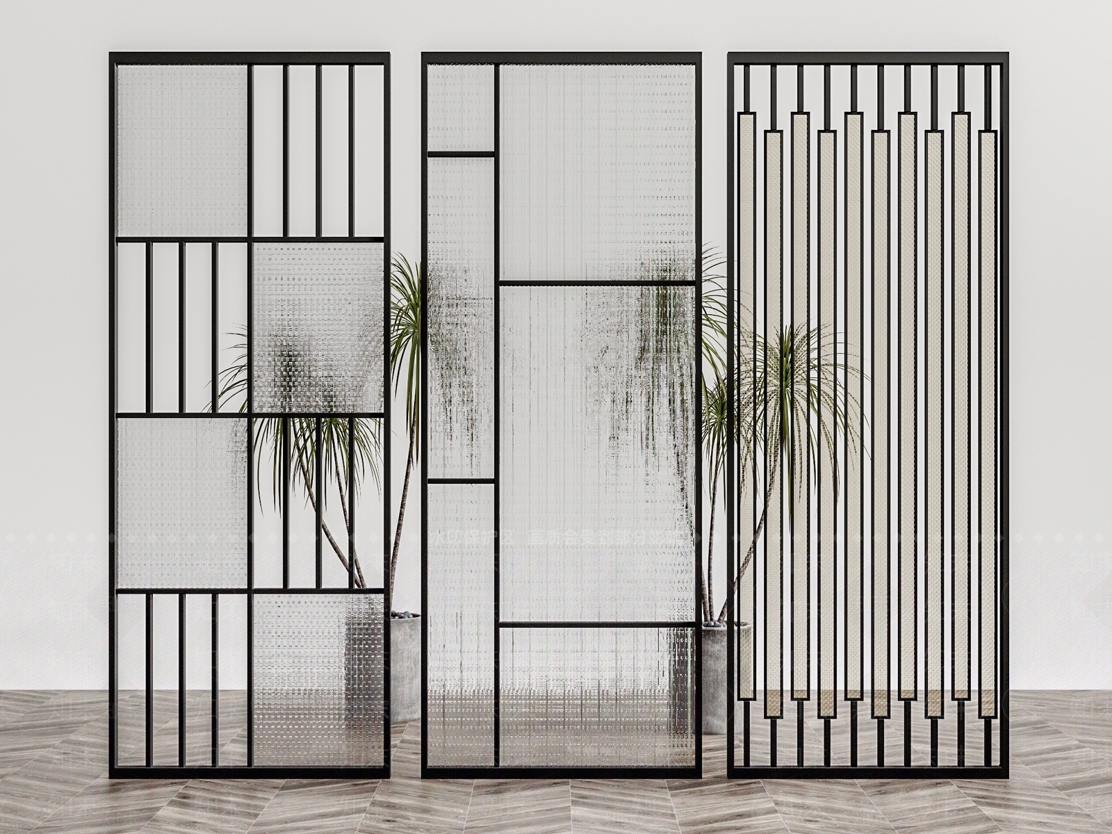 现代玻璃屏风隔断SU模型下载【ID:1207523381】