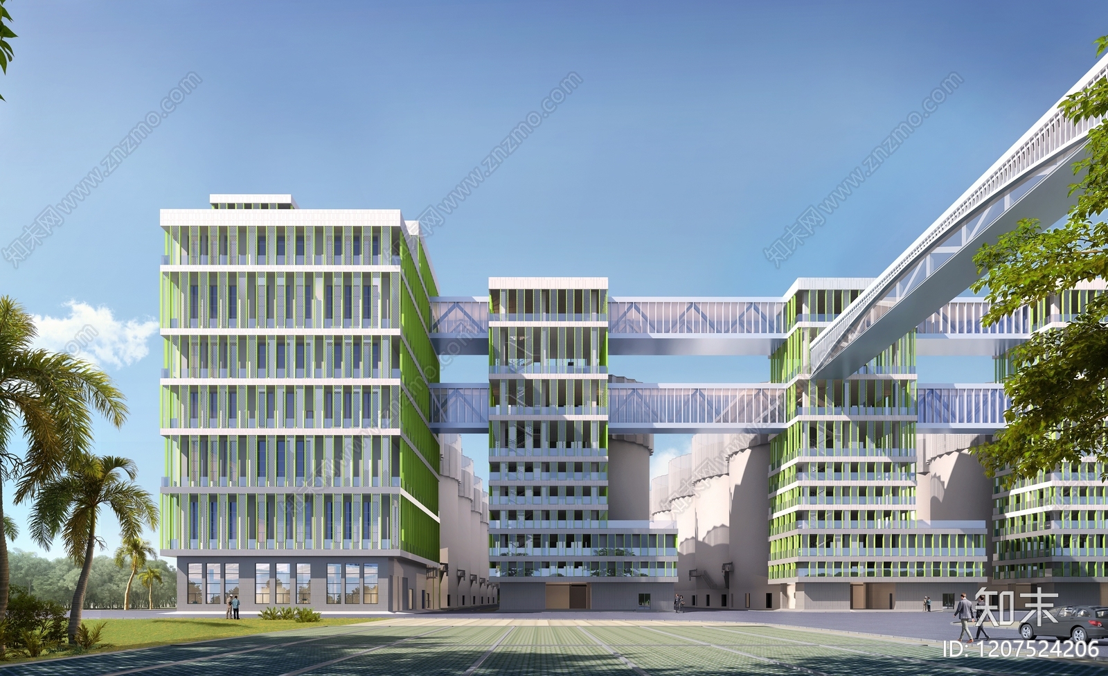 现代仓储建筑SU模型下载【ID:1207524206】