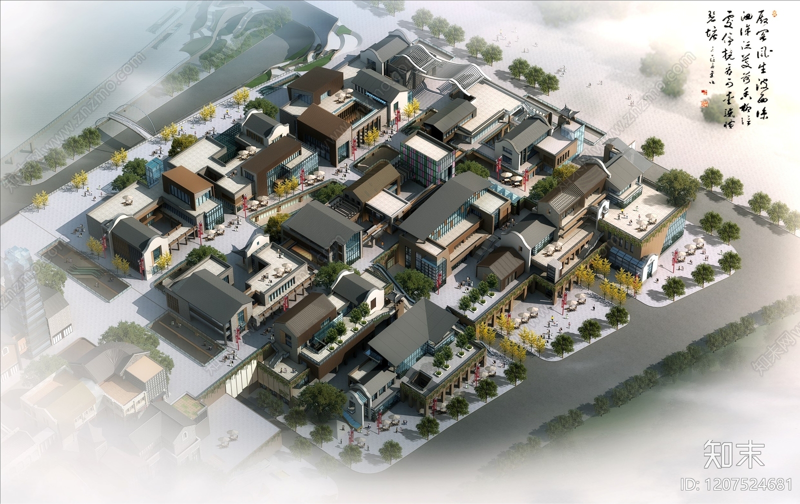新中式现代商业街cad施工图下载【ID:1207524681】