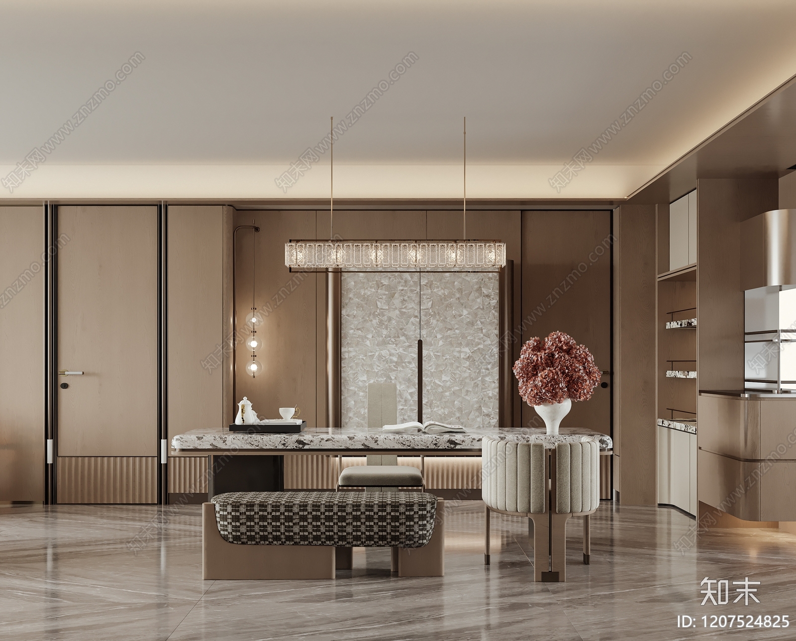 现代轻奢玄关3D模型下载【ID:1207524825】