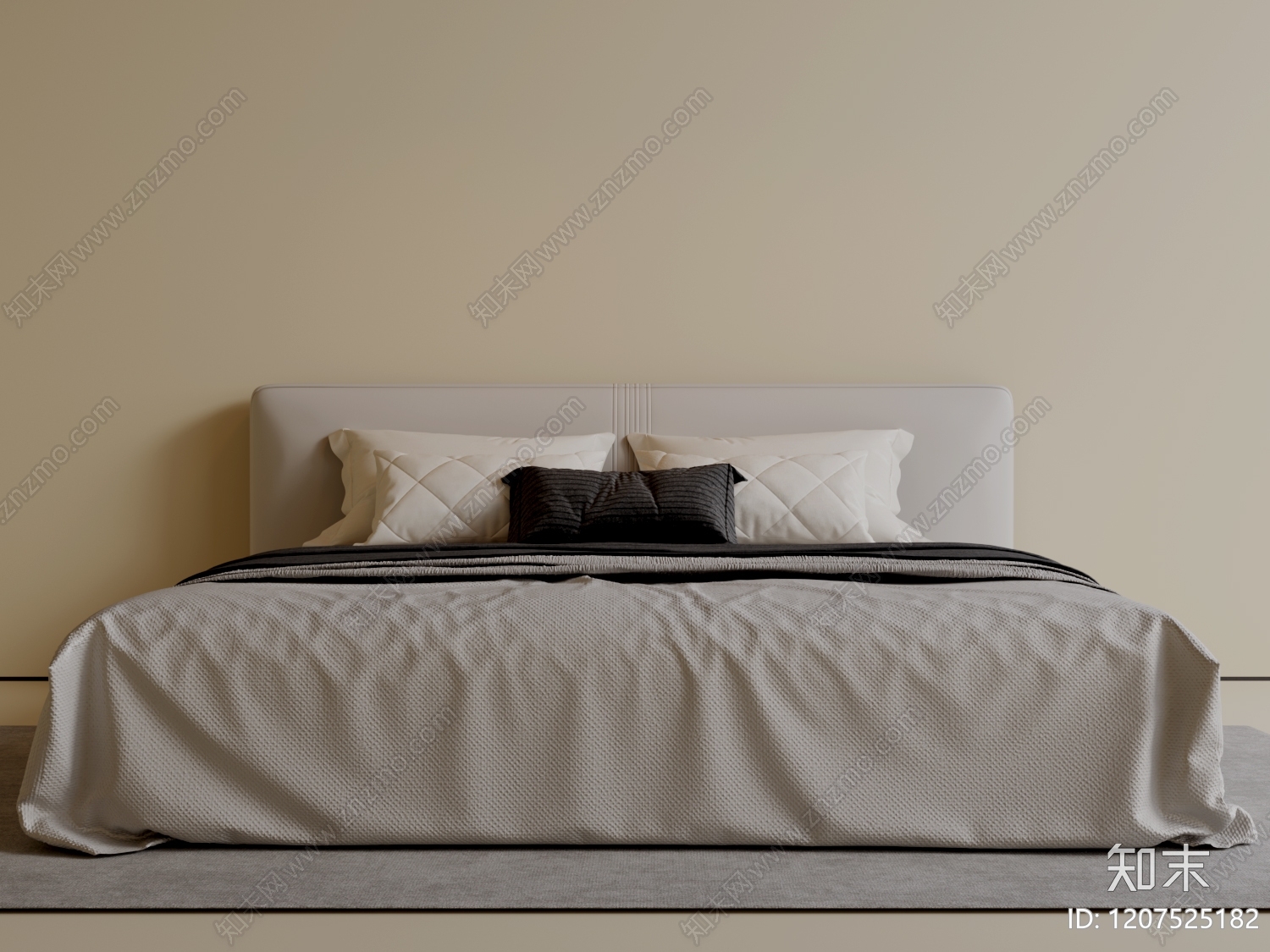 现代意式双人床3D模型下载【ID:1207525182】